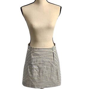 The Limited Striped White & Blue Skirt